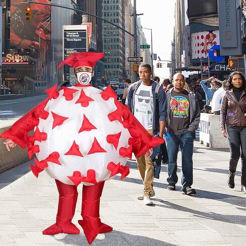 Vandue Inflatable Virus Costume for Adults - Funny Covid Germ Outfit with Dual Fans for Halloween & Parties - One Size Fits Most in Saudi Arabia