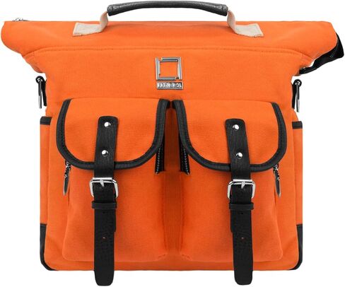 Hybrid Canvas Shoulder Backpack Messenger Bag Roll Top Convertible Strap Water Resistant 13 Inch Laptop Pockets Commuter Travel Daily Organizer Top Handle in Saudi Arabia