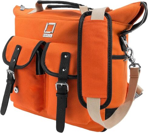 Hybrid Canvas Shoulder Backpack Messenger Bag Roll Top Convertible Strap Water Resistant 13 Inch Laptop Pockets Commuter Travel Daily Organizer Top Handle in Saudi Arabia