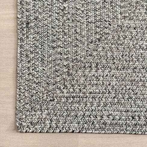 nuLOOM 2' x 8' سجادة صلبة مضفرة يدويًا للأماكن الداخلية/الخارجية، صديقة للحيوانات الأليفة، حركة مرور عالية، مقاومة للطقس، للفناء، الشرفة، غرفة النوم، المعيشة، غرفة الطعام، ملح وين والفلفل in Kuwait