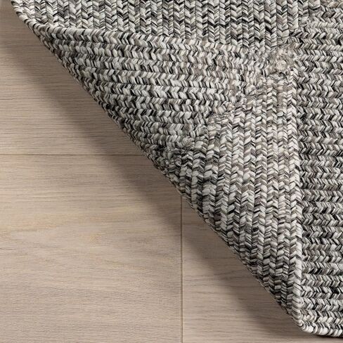 nuLOOM 2' x 8' سجادة صلبة مضفرة يدويًا للأماكن الداخلية/الخارجية، صديقة للحيوانات الأليفة، حركة مرور عالية، مقاومة للطقس، للفناء، الشرفة، غرفة النوم، المعيشة، غرفة الطعام، ملح وين والفلفل in Kuwait