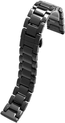 Ceramic Strap 14 16mm 18mm 20mm 21mm 22mm For Ck Men's And Women's Bracelet(Black,18mm) in Kuwait