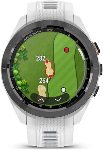 Garmin 010-02746-00 Approach S70 42 mm Premium GPS Golf Watch, White Band Bundle with Deco Essentials Charging Dock, 3X Silicone Dust Cover and 1.4 Inch Screen Protector in Saudi Arabia