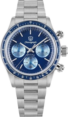 watchdives WD6263 Vintage Racing Chronograph Watch Japan VK63 Meca-Quartz Watches Sapphire Crystal Wristwatch 100m Waterproof BGW9 Luminous Watch Stainless Steel Bracelet for Men in Saudi Arabia