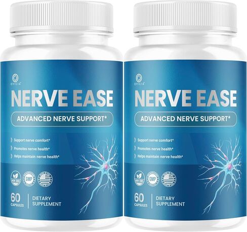 (2 Pack) Nerve Ease Capsules - Nerve Ease Advanced Nerve Support Pills, NerveEase Support Maximum Strength All Natural Premium Formula for Overall Health & Wellness, 120 Capsules for 2 Months in Saudi Arabia