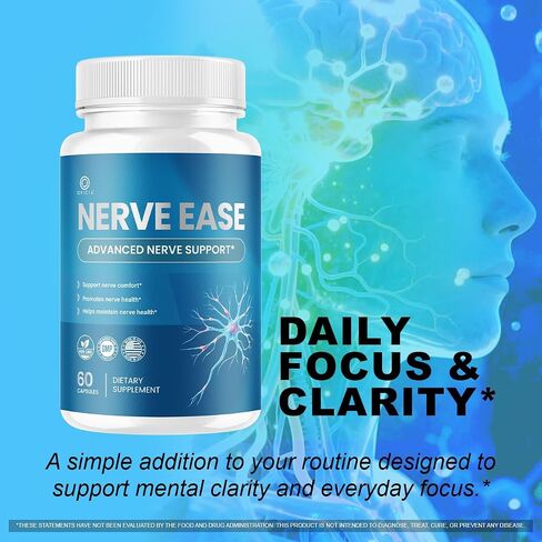 (2 Pack) Nerve Ease Capsules - Nerve Ease Advanced Nerve Support Pills, NerveEase Support Maximum Strength All Natural Premium Formula for Overall Health & Wellness, 120 Capsules for 2 Months in Saudi Arabia