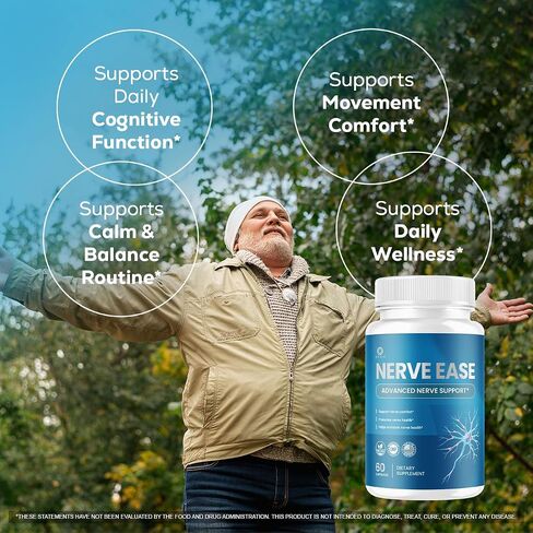 (2 Pack) Nerve Ease Capsules - Nerve Ease Advanced Nerve Support Pills, NerveEase Support Maximum Strength All Natural Premium Formula for Overall Health & Wellness, 120 Capsules for 2 Months in Saudi Arabia