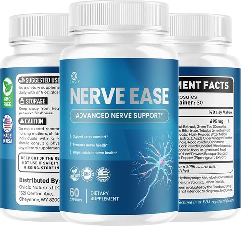 (2 Pack) Nerve Ease Capsules - Nerve Ease Advanced Nerve Support Pills, NerveEase Support Maximum Strength All Natural Premium Formula for Overall Health & Wellness, 120 Capsules for 2 Months in Saudi Arabia