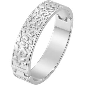 Chunky Leopard Print Cuff Bangle Bracelet for Women - 18K Gold/Silver Plated Open Thick Wrist Cuff Bracelet, Trendy Modern Statement Jewelry Accessories in Saudi Arabia