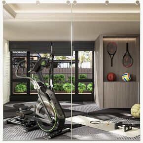 Keonjinn Home Gym Mirror, 48" x 24" x 2Pcs, Large Exercise Mirror, Frameless Full Body Mirrors, Tempered Glass, Wall Mounted for Gym, Yoga, Bedroom, Dance Studio in Saudi Arabia