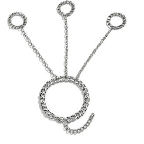 Layered Hand Chain Bracelet with Finger Rings Punk Gothic Linked Wrist to Ring Jewelry for Men Women Y2K Streetwear Accessory in Saudi Arabia