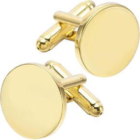 ZEEY Golden Shiny Polished Round Cufflinks for Men Lady Smooth Metal Classic Men's Cufflink Jewelry Set for Business Wedding Party Formal Events Daily Tuxedo Dress Shirt Accessories in Saudi Arabia