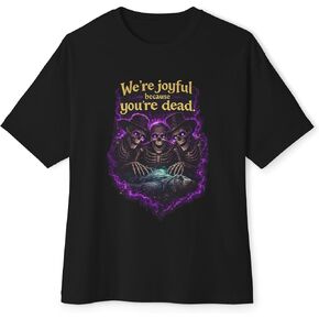 Unisex Oversized Boxy Tee Custom Art for Necromancer Gamers in Kuwait