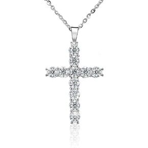 14K Gold VVS1 D-color Diamond Cross Pendant Necklace, Timeless Unisex Statement Piece, Premium Collarbone Chain Luxury Fashion Jewelry, Ideal Gift for Your Significant Other in Saudi Arabia