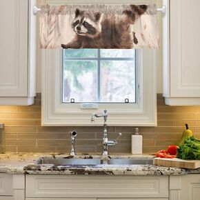 Valance Curtain Watercolor Raccoon Print, Curtains Valances for Kitchen Living Room Bedroom Window 54x18 in in Saudi Arabia