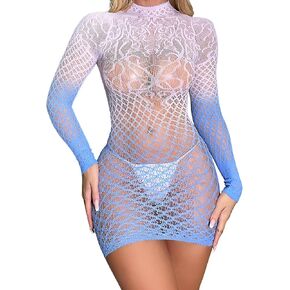Fishnet Nipplesuit for Women - Fish Net Lingerie Elastic Mesh Lace Sleapwear for Rave Party Nightclub Nightwear in Saudi Arabia