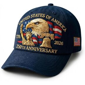 250th Anniversary USA Hat,1776-2026 United States Semiquincentennial Cap,Retro Embroidered Adjustable Baseball Cap Patriotic Hat for Men Women Celebration & Gifting in Saudi Arabia