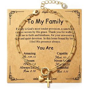 JINEAR Gifts for Women 14K Gold Plated Bracelets Non Tarnish Trendy Dainty Heart Cross Paperclip Bracelets Unique Birthday Gifts Graduation Fashion Accessories Gift Bestie Friendship Bracelet in Saudi Arabia