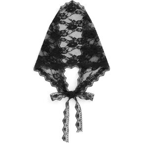 Ymapinc Lace Bandana, Triangle Scarf for Women, Black Lace Head Scarf, Versatile Hair Accessory Headband Waist Belt for Tops Bags Neck Decor in Saudi Arabia