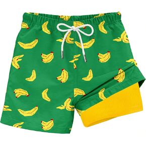 Boys Swim Trunks with Compression Liner Quick Dry Swim Shorts for 5-12 Years in Saudi Arabia