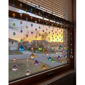 Crystal Beaded Curtain, 20 Strands Acrylic Multicolor String Beads for Doorways and Windows, String Room Divider (Ocean Jewel) in Saudi Arabia