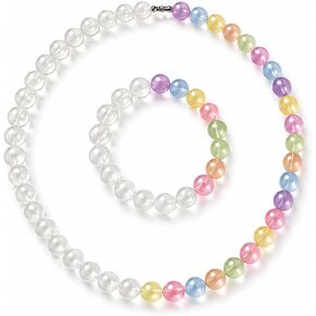 Dopamine Jewelry Set UV Reactive Color Changing Beaded Necklace Bracelet Earrings for Women Sun Sensitive Aesthetic Summer Beach Vacation Accessory Birthday Surprise in Saudi Arabia