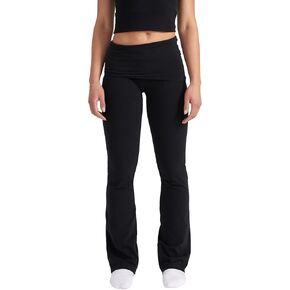 Style & Republic Women's Flared Leggings in Soft Cotton – Fold-Over Yoga Pants, Bootcut Style, Wide Leg, Flared Trousers in Saudi Arabia