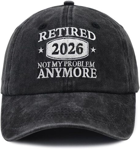 Retired 2026 Not My Problem Anymore Hat for Men Women, Embroidered Adjustable Cotton Retirement Baseball Cap in Saudi Arabia