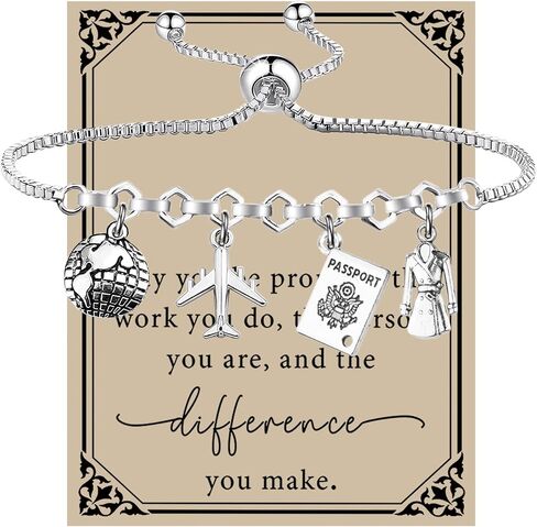 SEIRAA Flight Attendant Bracelet Air Hostess Jewelry Air Stewardess Gifts Flight Crew Charm Stewardess Bracelet in Kuwait