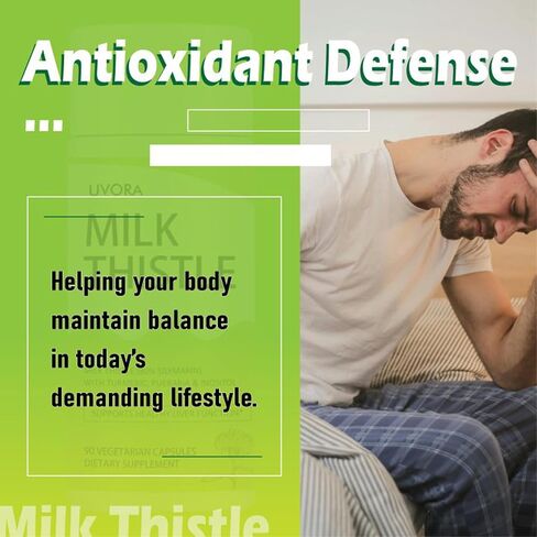 Uvora - Milk Thistle Detox.UVORA Milk Thistle Extract 300 mg, Extract with Vitamin C, Inositol & Pueraria, Liver Detox Support, Antioxidant Support, 90 Capsules in Saudi Arabia