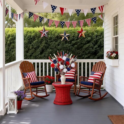 4th of July Decorations 17 Inch Patriotic Artificial Berry Picks 12 Pack Red White Blue Berry Stems for Tables Centerpieces Home Office Restaurant Vase Independence Day Decorations in Saudi Arabia
