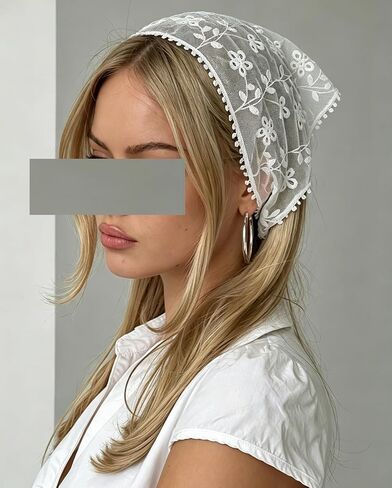 NUFIWI النساء الأزهار شير الدانتيل وشاح الخصر الأزهار المطرزة شبكة باندانا التفاف التنانير وشاح الورك حزام بوهو Coquette Y2k in Kuwait
