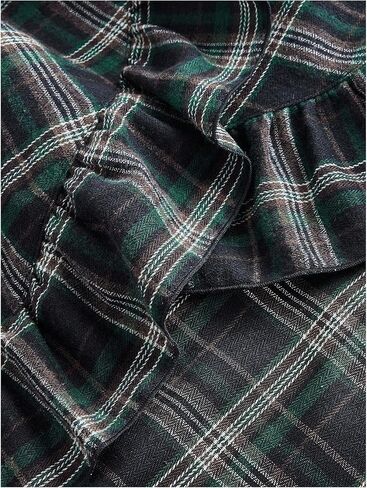 SweatyRocks Women's Y2k Plaid High Low Skirts Plus Size Gothic Elastic Waist Ruffle Flowy Skirt in Kuwait
