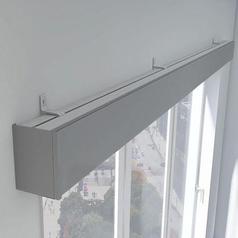3-in-1 CurtainTrack with Valance - Metal Pelmet for Wall/Ceiling Mount - Blackout Decorative Rails for Living Room & Bedroom - Stylish Window Treatment Solution in Kuwait