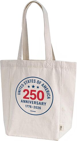 Trenz Shirt Company Patriot Pride Canvas Tote Bag – USA 250 Years 1776-2026 Anniversary Design in Kuwait