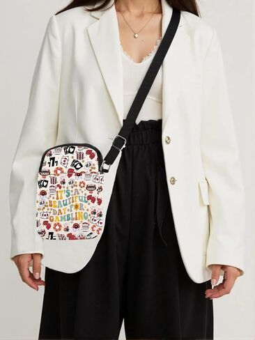 KUIYAI Casino Lover Crossbody Bag Casino Gambler Gift Slot Machine Dice Poker Chip Gift It’s A Beautiful Day For Gambling Bag in Kuwait