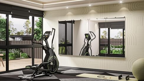 Keonjinn Home Gym Mirror, 48" x 24" x 2Pcs, Large Exercise Mirror, Frameless Full Body Mirrors, Tempered Glass, Wall Mounted for Gym, Yoga, Bedroom, Dance Studio in Saudi Arabia