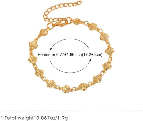 Statement Gold Small Beaded Seashell Chain Bracelet for Women, Dainty Simple Ocean Beach Sea Shell Bracelets Non Tarnish Boho Hawaii Vacation Jewelry in Saudi Arabia