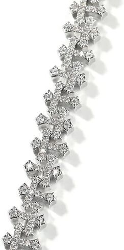 LUSSO 925 Sterling Silver Iced Out Cross Bracelet For Women And Men - 5A+ Iced Out Crosses Link Chain Bracelets, Jesus Bracelets Iced Chain Hip Hop Rapper Jewelry Gift (8inch - Cross Bracelet) in Saudi Arabia
