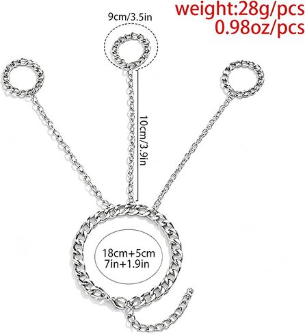 Layered Hand Chain Bracelet with Finger Rings Punk Gothic Linked Wrist to Ring Jewelry for Men Women Y2K Streetwear Accessory in Saudi Arabia
