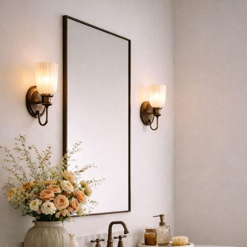 TEHOME Oil Rubbed Bronze Bathroom Vanity Mirror with Squared Corners, 20x28'' Dark Bronze Rectangle Stainless Steel Metal Framed Mirror for Bathroom in Saudi Arabia