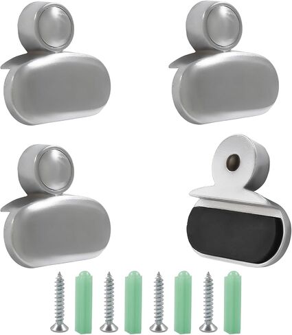 4 Pcs Wall Mirror Hanging Clips, Oval Mirror Holder Hang Mirror On Wall Mounting Kit, Zinc Alloy Mirror Hanger Hardware for Frameless Mirror, Fits for 3-5mm Thick Glass in Kuwait
