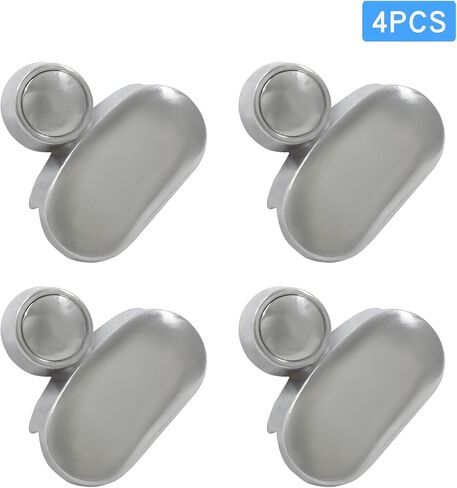 4 Pcs Wall Mirror Hanging Clips, Oval Mirror Holder Hang Mirror On Wall Mounting Kit, Zinc Alloy Mirror Hanger Hardware for Frameless Mirror, Fits for 3-5mm Thick Glass in Kuwait