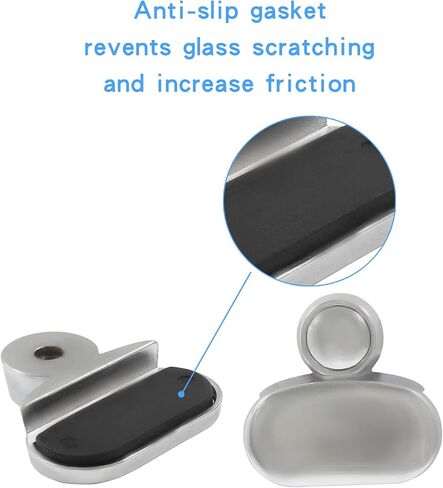 4 Pcs Wall Mirror Hanging Clips, Oval Mirror Holder Hang Mirror On Wall Mounting Kit, Zinc Alloy Mirror Hanger Hardware for Frameless Mirror, Fits for 3-5mm Thick Glass in Kuwait