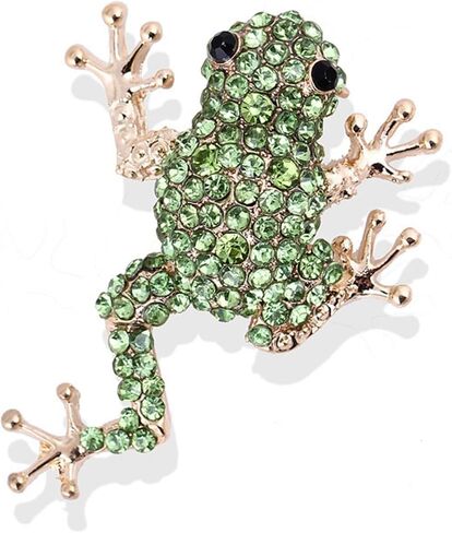 Frog Rhinestone Brooch for Women Men Cute Animal Lapel Pin Funny Sparkly Crystal Frog Brooch Pin Badge for Jackets Bags Hats Clothing in Kuwait
