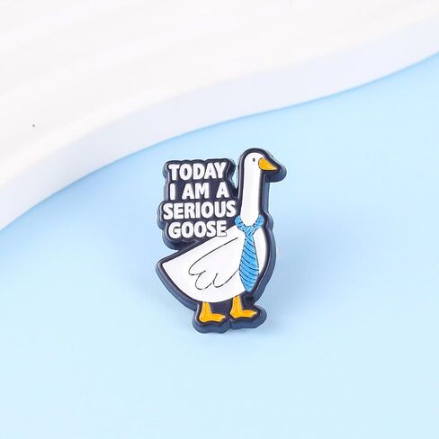 Today I Am A Serious Goose Enamel Pin, Silly Goose Pin Brooch, Funny Gift For Silly Friend Meme Lover, Sassy Animal Joke Brooches, Wacky Honk Lapel Badge, Quirky Humor Accessories in Kuwait