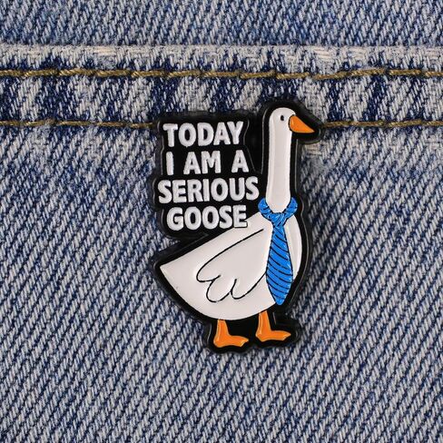 Today I Am A Serious Goose Enamel Pin, Silly Goose Pin Brooch, Funny Gift For Silly Friend Meme Lover, Sassy Animal Joke Brooches, Wacky Honk Lapel Badge, Quirky Humor Accessories in Kuwait