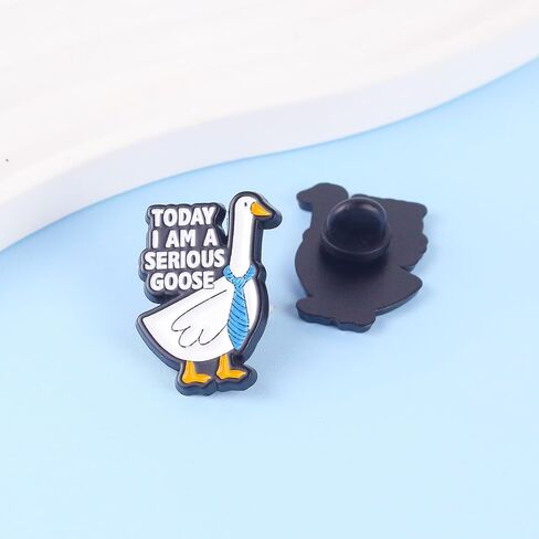 Today I Am A Serious Goose Enamel Pin, Silly Goose Pin Brooch, Funny Gift For Silly Friend Meme Lover, Sassy Animal Joke Brooches, Wacky Honk Lapel Badge, Quirky Humor Accessories in Kuwait