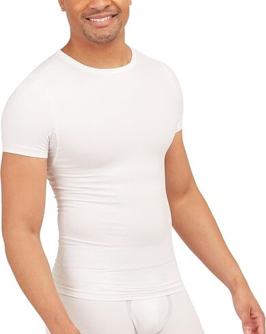 SPANX Men’s Sculpt Cotton Spandex Crew Neck - Men’s Base Layer - Flattering Everyday Support - Breathable & Moisture Wicking - Bright White - Large - 2-Pack in Kuwait