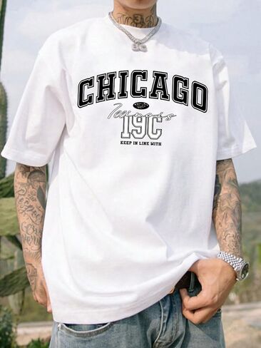 Mens Graphic T Shirts, Vintage College Tees Letter Printed Casual Shirts Short Sleeve Summer Tops for Men in Kuwait